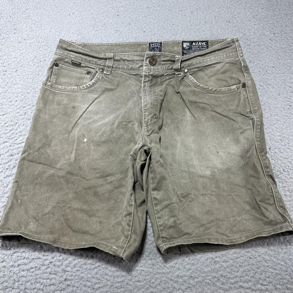 Kuhl Rydr Shorts Mens 33 Brown Canvas Cargo Stretch Outdoor Hiking Casual Travel